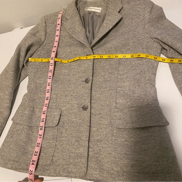 EVAN PICONE Women's Light Gray Wool Blazer Button Up Size 4 - Picture 6 of 9